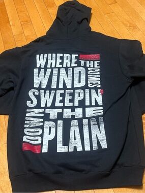 Oklahoma! On Broadway Black Hoodie with Bold White & Red Text